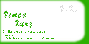 vince kurz business card